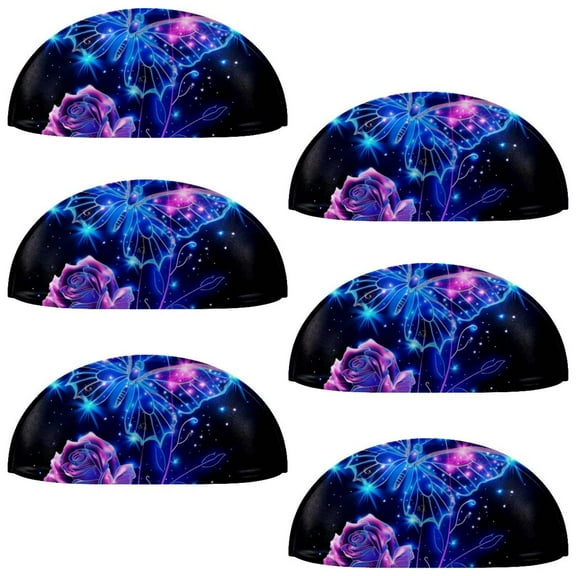 PhooArto 6 Pcs Cup Drawer Pulls, Glowing Rose Butterfly Shell Shape Handles Cabinet Knobs for Dresser Cupboard Closet Wardrobe with Screws