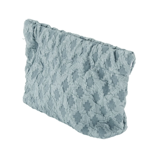 1 Pc Bolsa de Maquillaje con Cierre a Presión para Mujeres, Bordado, para Actividades al Aire Libre, Gimnasio, Lona, Gris Azul - Pequeña
