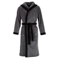 thumbnail image 3 of Men's Hooded Bathrobe and Pajama Set Color Blocked Design Patch Pocket Loungewear Comfortable Sleepwear for Relaxation, 3 of 3