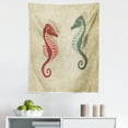thumbnail image 1 of Nautical Tapestry, Graphic Colorful Beach Coral Reef Vintage Design Print, Fabric Wall Hanging Decor for Bedroom Living Room Dorm, 5 Sizes, Forest Green Sand Brown, by Ambesonne, 1 of 1