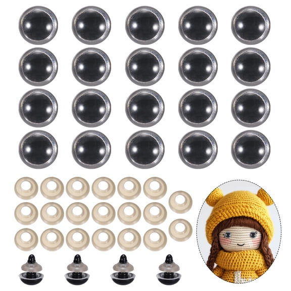 Uxcell 14mm Safety Eyes, 20Pcs Realistic Doll Crocheting Safety Eyes with Washers for Decor Crochet Accessories Dolls Craft Halloween, Clear