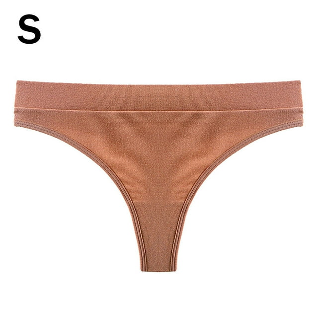 Women G-string Cotton Underwear Breathable Moisture Wicking Elastic Solid Color Girl Panties S