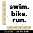 thumbnail image 2 of Swim Bike Run Words Triathlon Self-Inking Rubber Stamp Ink Stamper - Red Ink - Large 1-1/2 Inch, 2 of 7