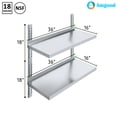 thumbnail image 3 of AmGood 16 in. x 36 in. Two-Tier Metal Wall Mount Shelf | Staunless Steel Shelving for Commercial Kitchen, Closet, Garage, Pantry, etc, 3 of 9