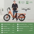 thumbnail image 6 of Lilypelle 7-Speed Electric Cargo Bike for Adults with Kits, 48V 20AH 750W Long Range Cargo Ebike ,Orange, 6 of 13