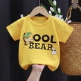 thumbnail image 2 of shoper Boys Shirts Size 6 Crew Neck Letter Print Short Sleeve Fashion Casual Pullover Tops School Clothes for Boys Yellow 100, 2 of 4