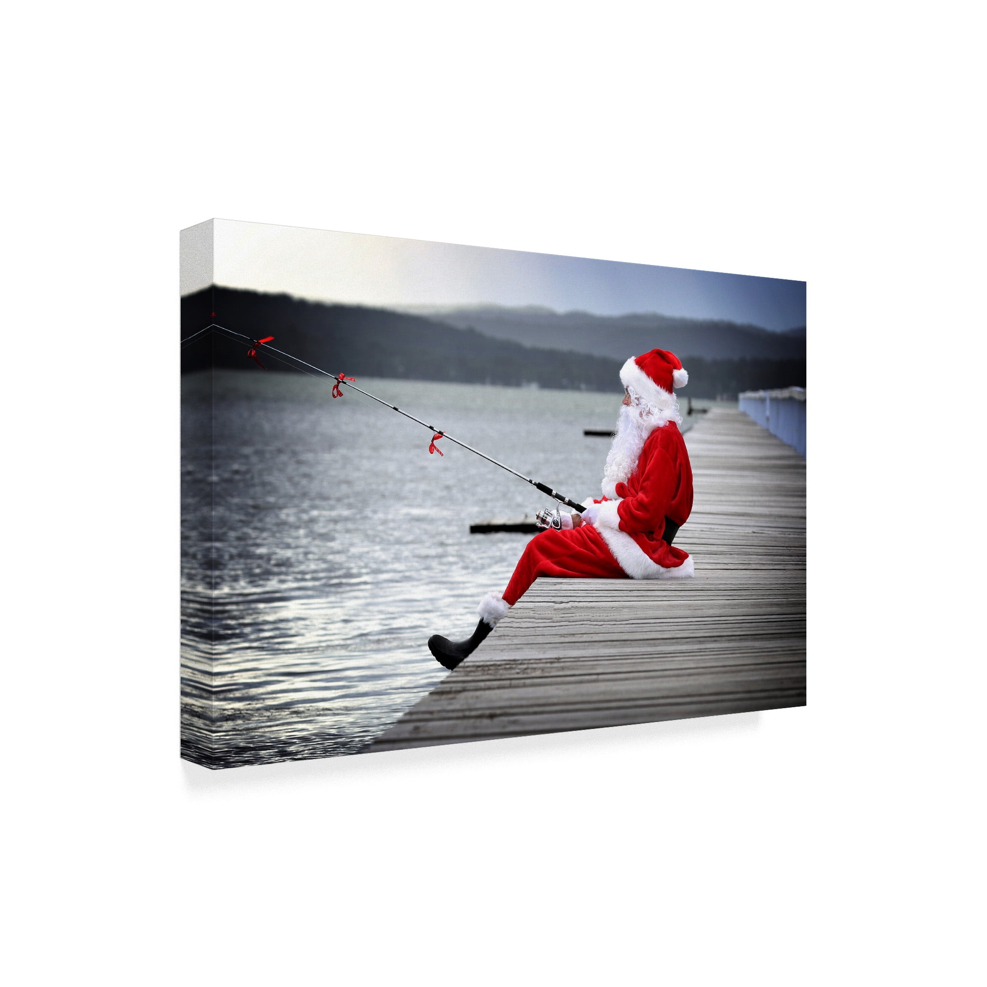 Trademark Fine Art 'Santa Fishing' Canvas Art by Incredi
