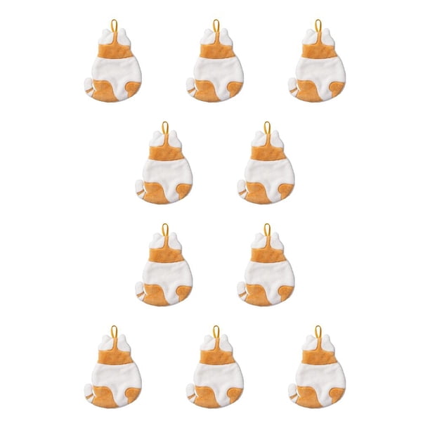 Bearachild Toalla de terciopelo Coral para cocina, paño de limpieza colgante reutilizable cómodo, toallas de mano absorbentes de agua, accesorio Amarillo 10piezas