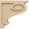 thumbnail image 3 of 4"W x 16"D x 16"H Thin Scroll Rough Cedar Woodgrain TimberThane Corbel, Primed Tan, 3 of 6