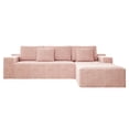 thumbnail image 6 of Cloud Sectional Sofa with L-Shape Chaise, Modern Modular Couch with Deep Seating, Plush Corduroy Fabric Upholstered Living Room Bedroom Furniture, No Assembly Required, Pink, 6 of 9