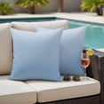thumbnail image 5 of Outdoor Pillow Covers Pack of 2, Blue Gradient Stripes Waterproof Throw Pillowcase Cushion Cases, Modern Minimalist Style Decorative Pillow Cover for Couch Sofa Home Bed Patio, 5 of 9