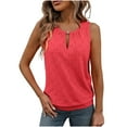 thumbnail image 2 of ITSAME Womens Tank Tops, Hollow Out Buckle Neck Solid Color Summer Elegant Cami Blouses Pink XL, 2 of 9