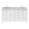 thumbnail image 2 of Ariel Cambridge 67 Inch Double Rectangle Sink Vanity With Carrara White Marble Countertop With 0.75 Edge In White, 2 of 10