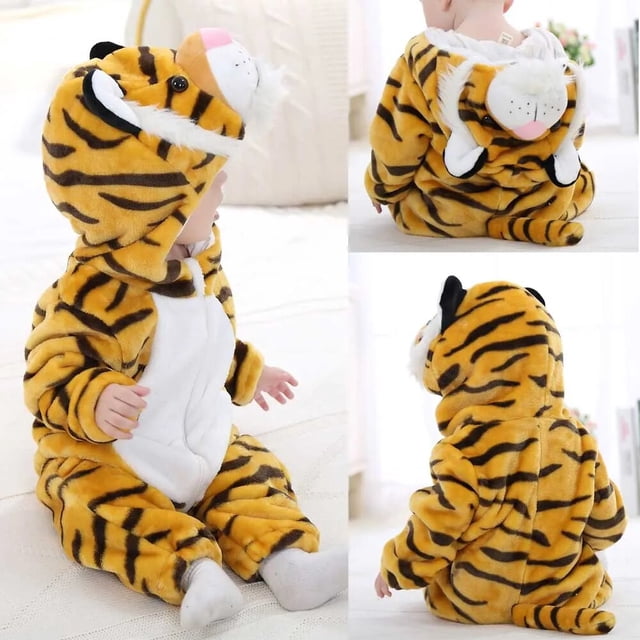 Ropa de invierno para bebés, Pijamas de una pieza con capucha, monos para niñas y niños, Pijamas de unicornio, ropa de dormir Kigurumi