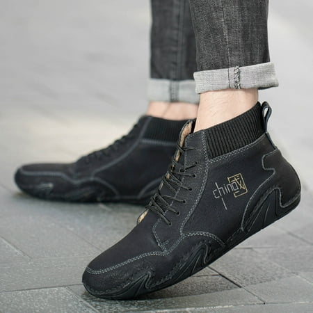 

Cathalem Sneaker Socks Men Mens Shoes High Top Elastic Band Sport Shoes Fashion Casual Shoes Plus Size Ankle Mens Sneaker Boots Black 12.5
