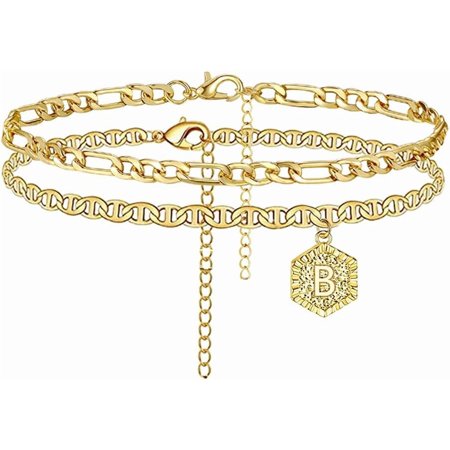 Initial Ankle Bracelets for Women