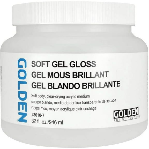 Golden Soft Acrylic Gel Medium - Gloss, 32 oz jar
