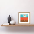 thumbnail image 2 of Landscape California Poppy Flowers Blue Sky Sunrise Painting Square Wooden Framed Wall Art Print Picture 8X8 Inch, 2 of 4
