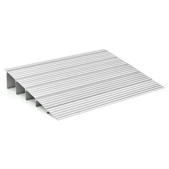 Gymax 5'' Door Threshold Ramp Aluminum Adjustable Rise Entry Ramp for Wheelchair