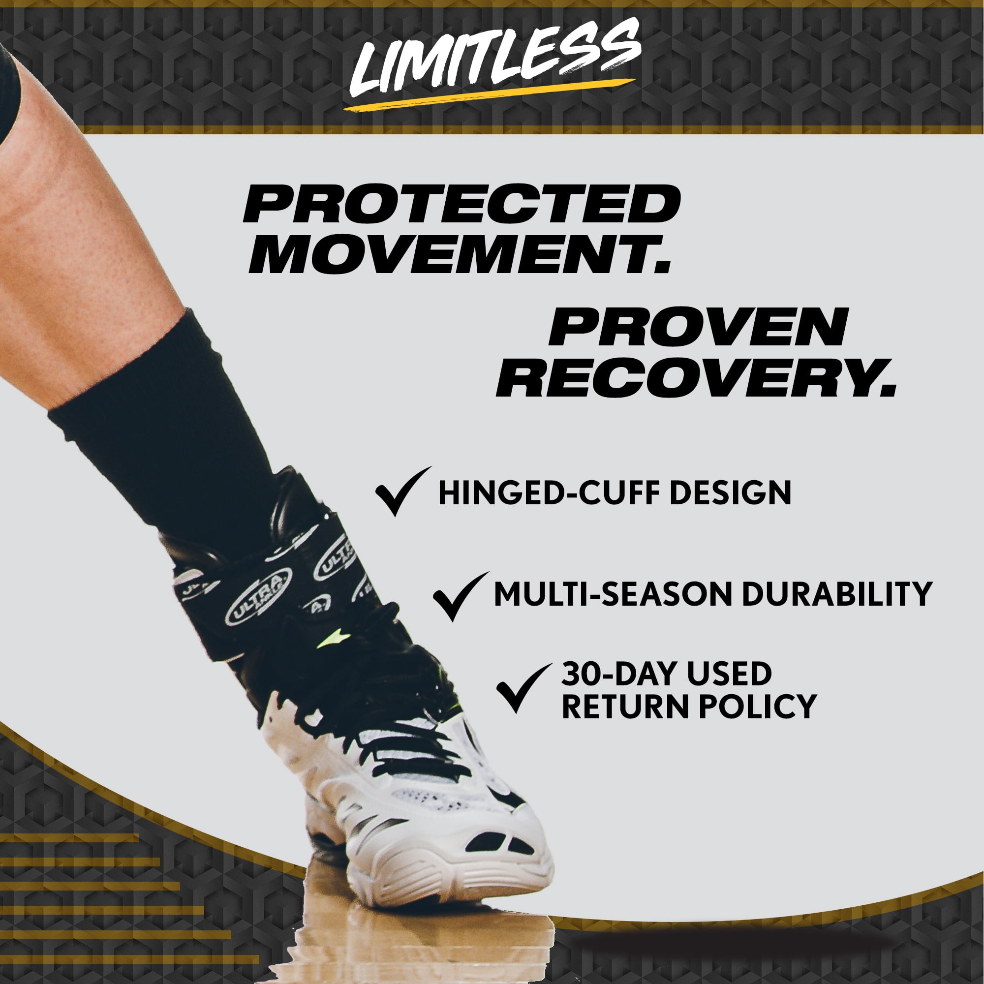 Ultra Ankle® Ultra Zoom® Hinged-Cuff Ankle Brace S/M