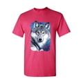 thumbnail image 1 of Tee Hunt White Wolf Head T-Shirt Into The Wild Wildlife Howl Wolf Pack Mens Shirt, Hot Pink, 4X-Large, 1 of 4