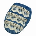 thumbnail image 1 of Gorra plana de mezclilla ajustable con diseño de encaje bordado para mujer, 1 of 2