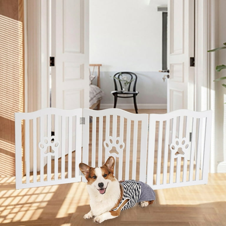 White wooden pet clearance gate