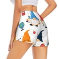 thumbnail image 2 of Uemuo School Cute Gnomes Pattern Women's Athletic Shorts High Waisted Running Shorts with Liner Pockets Gym Elastic Workout Shorts-Large, 2 of 9