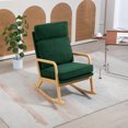 thumbnail image 2 of Triple Tree Mid-Century Boucle Polyester Rubberwood Accent Chair with Solid Wood Frame, Green, 2 of 9