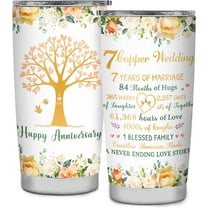 7th Anniversary Traditional Gift for Her Him 7 Year Anniversary Wedding Tumbler Gifts Copper gifts for 7th Anniversary Present for Her Wife Girlfriend Husband Couple