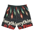 thumbnail image 7 of FORMRS Boys Swim Trunks Quick Dry Mesh Liner Boardshorts Sizes XS-XL, Black Christmas Light, 7 of 7