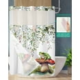 thumbnail image 2 of No Hook Shower Curtain with Snap in Liner, Frog Mushroom Flowers Watercolor Plant Leaves Hotel Shower Curtains for Bathroom, Washable Shower Curtain Liner Set with Mesh Top Window, 72”x78”, 2 of 6