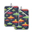 thumbnail image 7 of Yayeee Pot Holders Kitchen Heat Resistant with Pockets 7"x9.8" Cotton Oven Cooking Hot Pads, Colorful Space Cat, 7 of 7