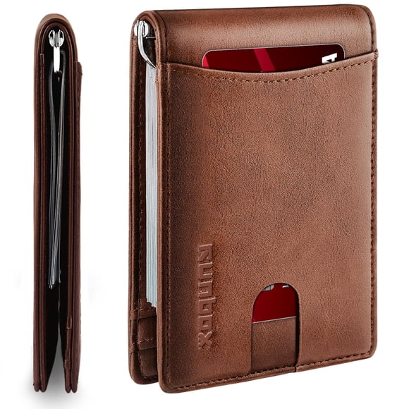 Cartera RUNBOX Delgado con Clip para Billetes y Bloqueo RFID - Porta Tarjetas para 11 Tarjetas
