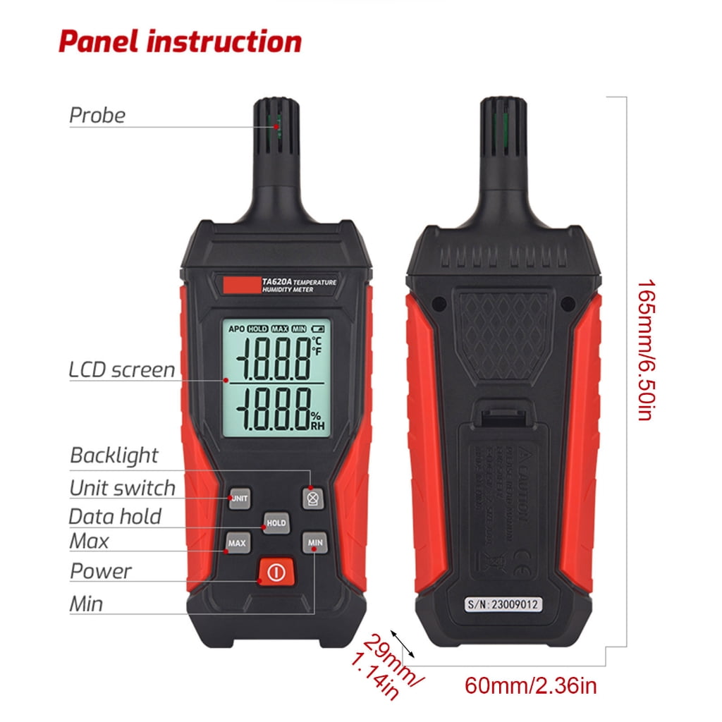 Zeiwohndc Digital Hygrometer Thermometers Wet Bulb with Backlit Data Hold