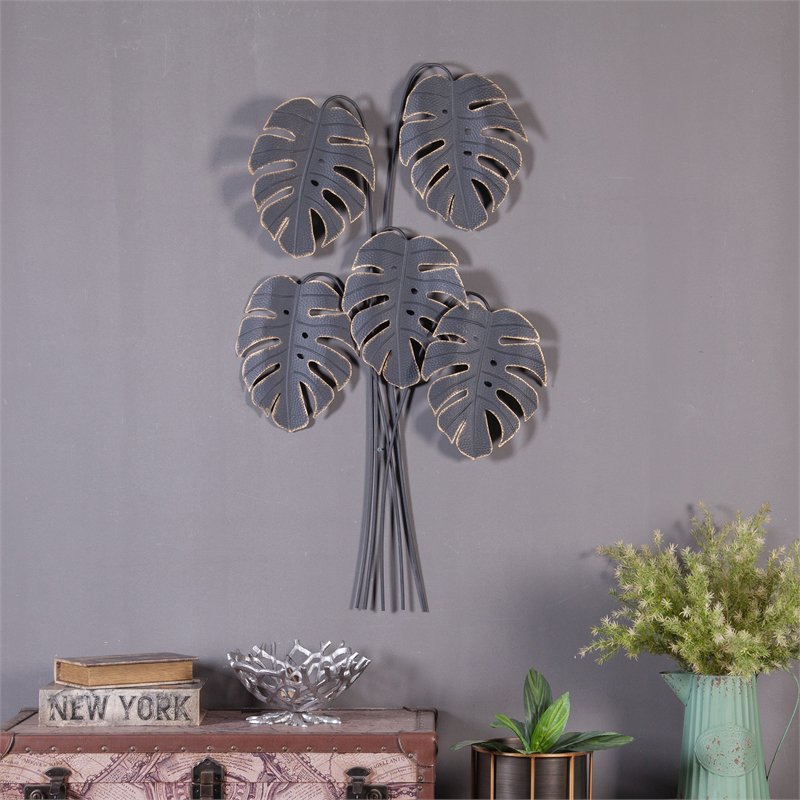 Metal Tropical Plants Wall Decor