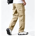 thumbnail image 2 of Men's Cargo Pants 4-Way Stretch Twill Relaxed Fit Multi Pocket Outdoor Work Trousers S-XL, 2 of 9