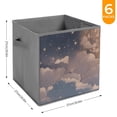 thumbnail image 6 of Collapsible Oxford Fabric Storage Cubes with Handles, Large Mid Foldable Oxford Cloth Bins Set of 2/6, Closet Organizers for Shelves Clothes Home Kitchen Toy - Starry Sky, 6 of 7