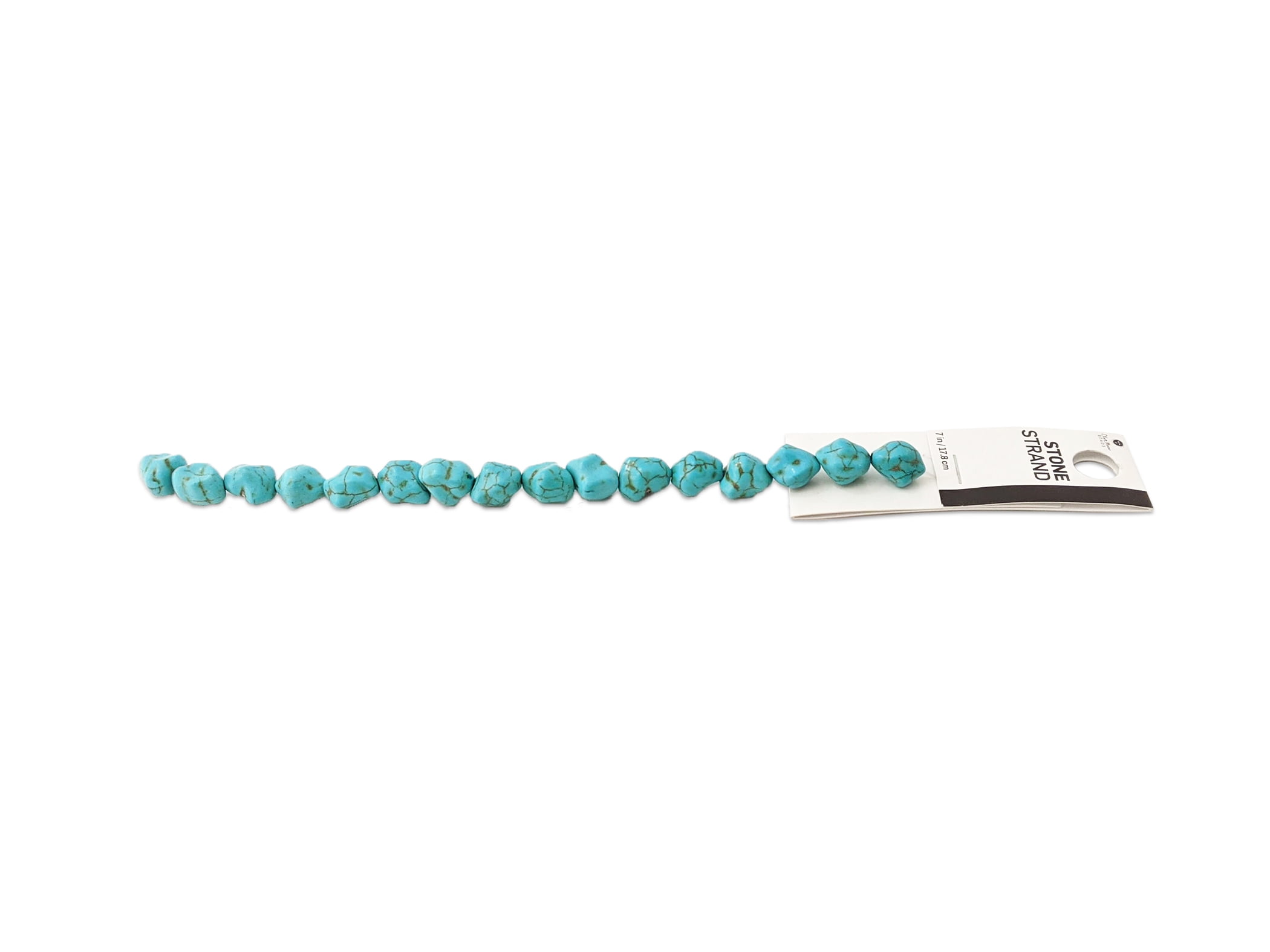 Blue Moon Beads Turquoise Stone Nougat Bead Strand for Jewelry Making, 7  inches
