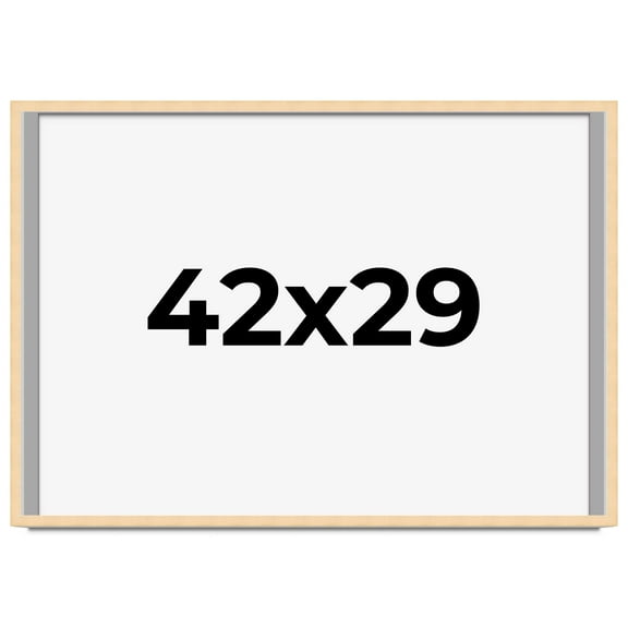 42x29 Frame Natural Wood Picture Frame | 0.75 Inch Moulding Width | with UV Acrylic Plexiglass,