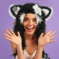 thumbnail image 4 of HUANBAI Adorable Fuzzy Cat Ear Hat With Colorful Star Braids Perfect For Animal Lovers And istas, 4 of 4
