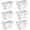 Clear-1/4-6 Inch, variant on 6 Pack 1/4 Size 6'' Deep Clear Food Pans with Lids, Commercial Food Pans Polycarbonate Transparent Food Storage Containers, Stackable Plastic Pan with Capacity Scale