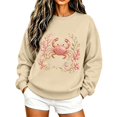 thumbnail image 2 of Womens Crewneck Sweatshirts Crab Comfy Sweatshirt Casual Long Sleeve Pullover Print Fashion Fall Top, 2 of 5