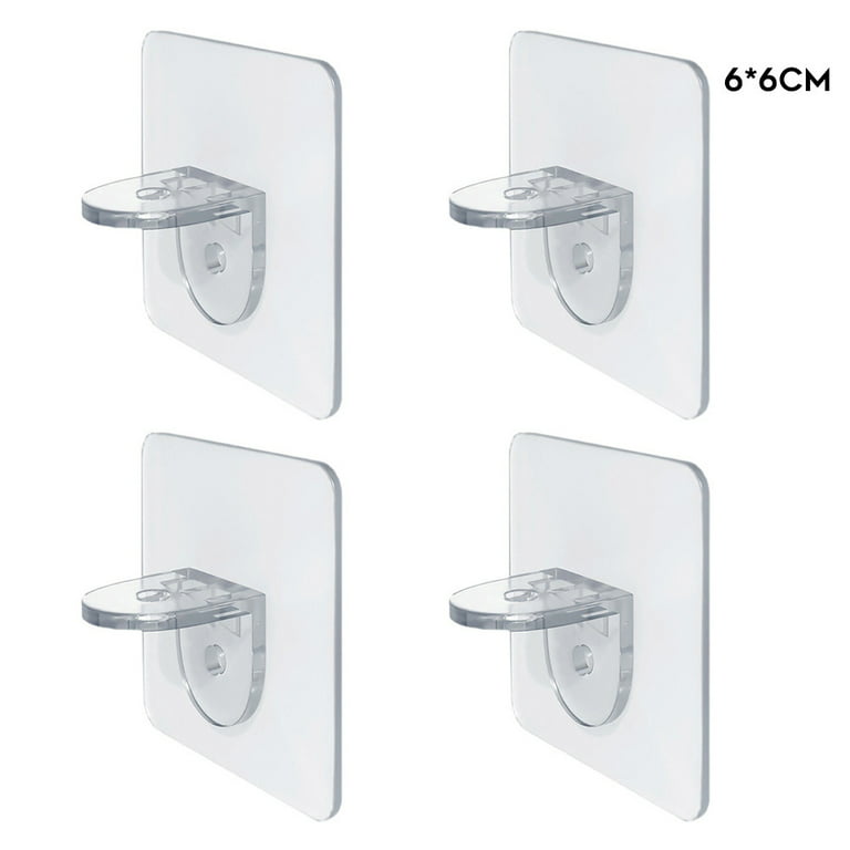 Punch Free Shelf Support Partition Brackets Adhesive Shelves Clips for  Cabinet 