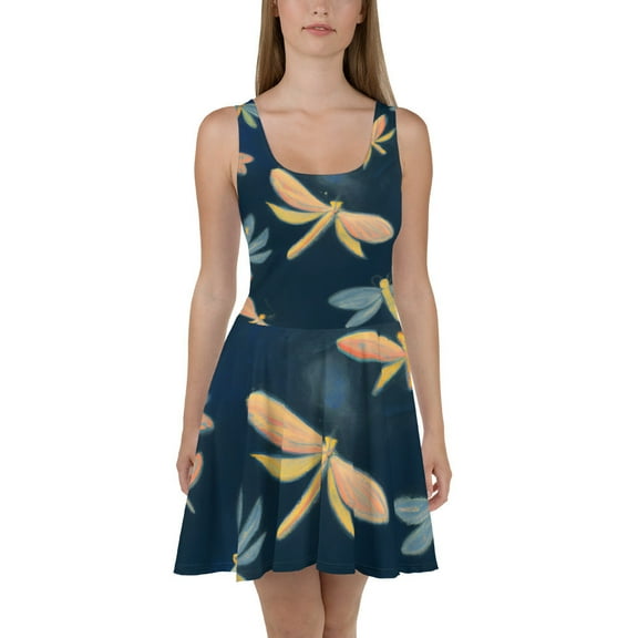 Fireflies Pattern Skater Dress