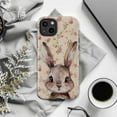 thumbnail image 6 of Cute Bunny Floral Phone Case, Vintage Watercolor Rabbit iPhone Cover, Soft Aesthetic Protective Case for iPhone 16 15 14 13 12 11, 6 of 6