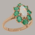 thumbnail image 2 of LBG British Made 9k Rose Gold Natural Opal & Emerald Womens Statement Ring - 33 size options - Size 11.5, 2 of 6