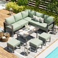 thumbnail image 5 of AECOJOY Outdoor Furniture Sets Clearance, Aluminum Patio Furniture Sets on sale, Metal Patio Sets, Outdoor Conversation Sets, Outdoor Sectional Sofa for Lawn, Green, 5 of 10