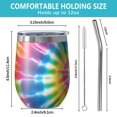 thumbnail image 5 of 12oz Stemless Wine Tumblers Rainbow Tie Dye Mandala Pattern Vacuum Insulated Stainless Steel Travel Tumbler Cups Mug with Lid and Straw for Champaign,Cocktail,Beer with Cleaning Brush, 5 of 5