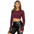 thumbnail image 2 of Women’s Seamless Athleisure Long Sleeve Top, Burgundy, S, 2 of 4